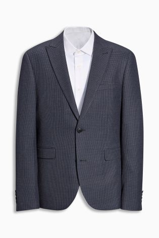 Blue Puppytooth Skinny Fit Suit: Jacket